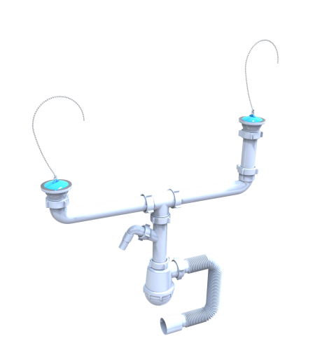 Сифон для подвійної мийки плюс пралка.