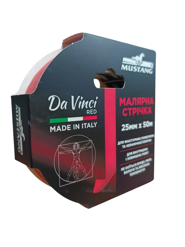 Малярная лента MUSTANG Da Vinci RED красная 25мм*50м 