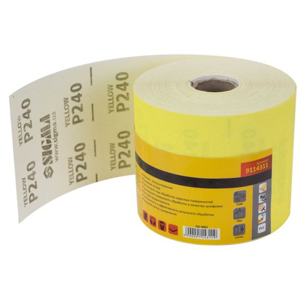 Шліфувальний папір рулон 115мм×1м P240 SIGMA (9114311)