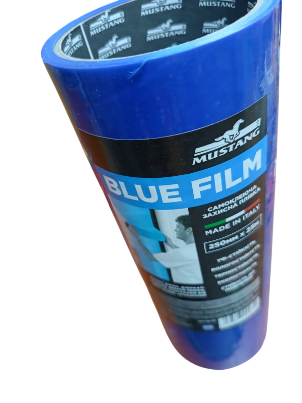 Самоклеюча захисна плівка MUSTANG BLUE FILM 25 см *25 м