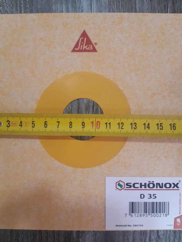 Елемент ущільнення для виводу комунікації SCHONOX D35 настінний 180x180 мм (14545038)