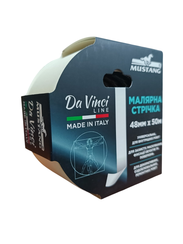 Малярная лента Mustang 48 мм, 50 м, Белая