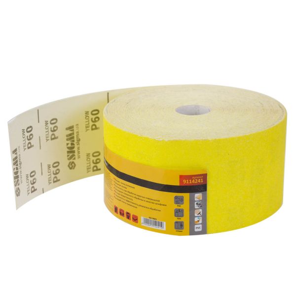 Шліфувальний папір рулон 115мм×1м P60 SIGMA (9114241)