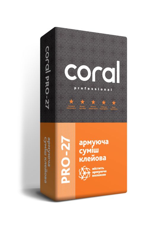 Coral PRO-27 Армирующая смесь клеевая 25 кг