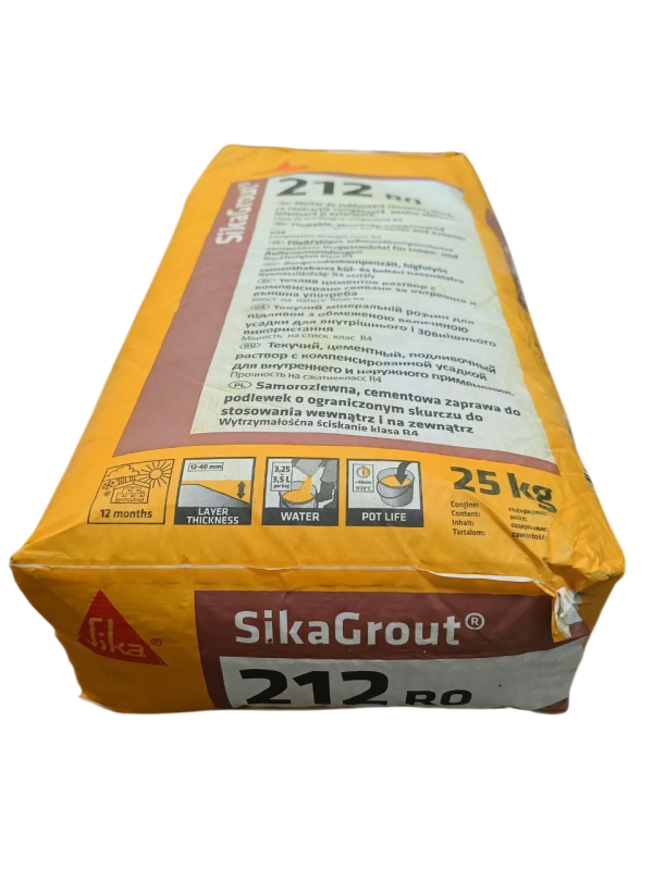  Безусадочний розчин для підливок 10-50 мм  SikaGrout-212 ROU Bg 25KG