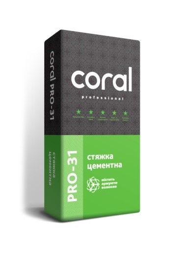 Coral PRO-31 стяжка цементна 25кг