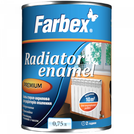 Емаль стирол-акрилова для радіаторів опалення Farbex 0.75л
