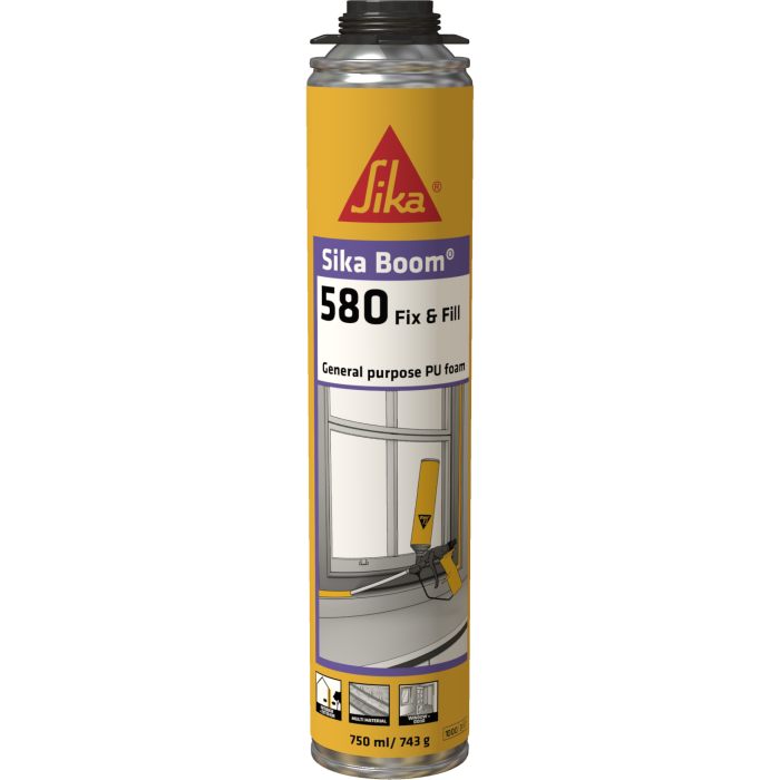 Клей-піна під пістолет Sika SikaBoom 580 Fix Fill 750 мл